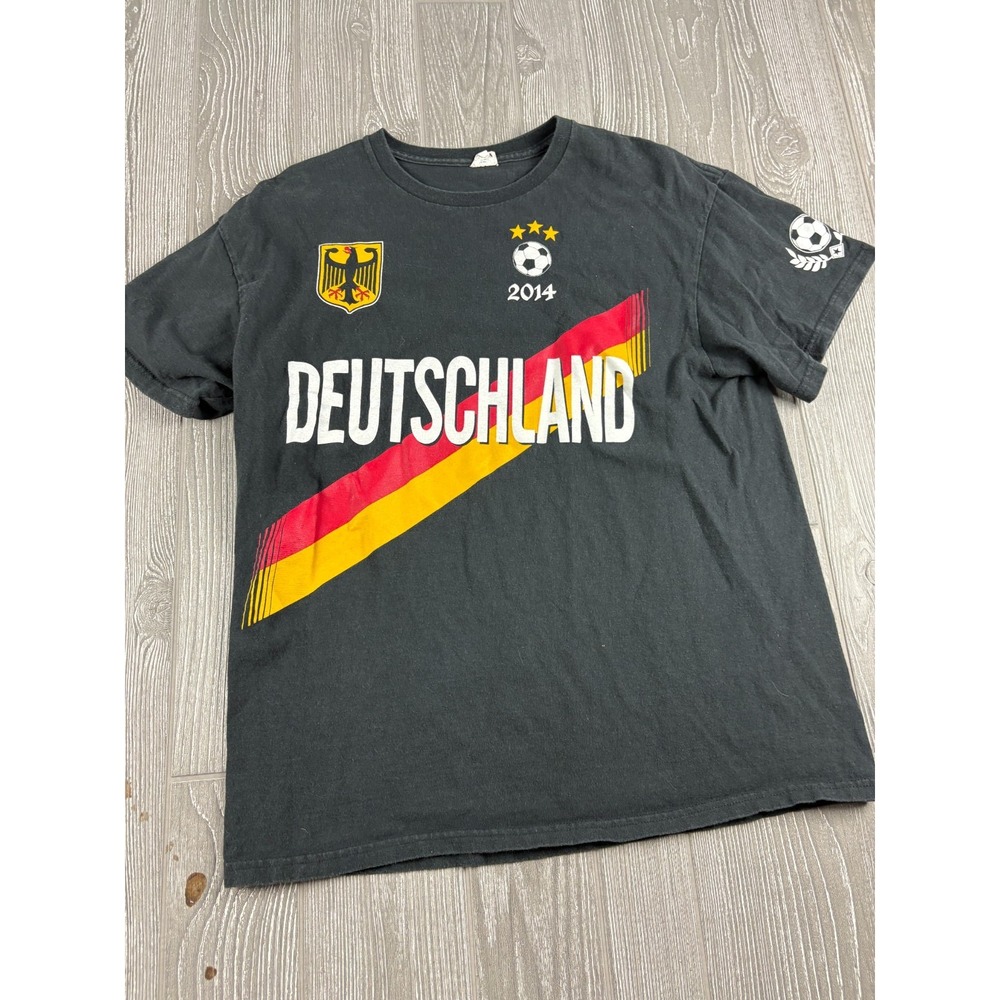 Delta Deutschland 2014 Soccer Tee Mens Large Black World Cup Graphic T-Shirt
